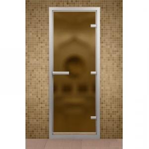 Дверь для турецкой бани, стекло бронзовое матовое